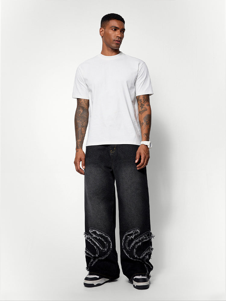 Distressed Fringe Jeans | INFLATION